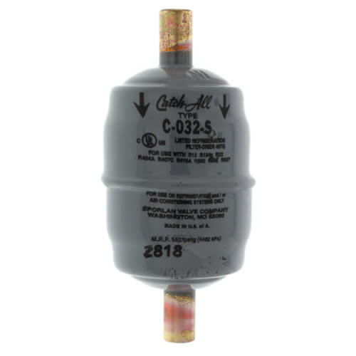 C-032-S 1/4" ODF Solder Liquid Line Filter Drier 0 - 1/2 Ton (3 Cubic Inches)