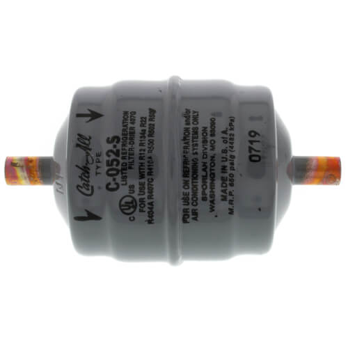 C-052-S 1/4" ODF Solder Liquid Line Filter Drier 1/3 - 2 Ton (5 Cubic Inches)