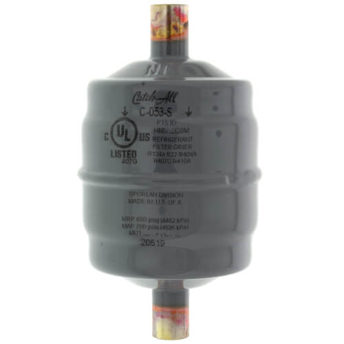 C-053-S 3/8" ODF Solder Liquid Line Filter Drier 1/3 - 2 Ton (5 Cubic Inches)