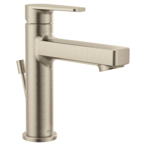 Slate Brushed Nickel Single Hole Single-handle Bathroom Faucet w/ Metal/plastic Drain Assembly