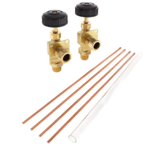1/2" Square Composition Water Gauge w/ 12" Glass & Rod (w/ Auto Ball Valve)