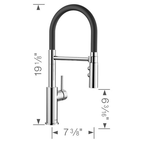 Catris Flexo Semi-Pro Pull-Down Dual-Spray Kitchen Faucet - Chrome, 402447 9 Catris Flexo Semi-Pro Pull-Down Dual-Spray Kitchen Faucet - Chrome, 402447