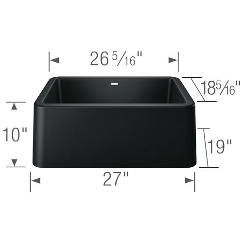 Ikon SILGRANIT 27" Single Bowl Apron-Front Farmhouse Sink - Coal Black, 402531 2 Ikon SILGRANIT 27" Single Bowl Apron-Front Farmhouse Sink - Coal Black, 402531