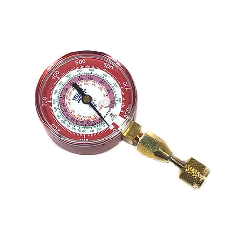 2-1/2" Red Pressure Single Test Gauge with 19110 Quick Coupler (R-12/22/502)