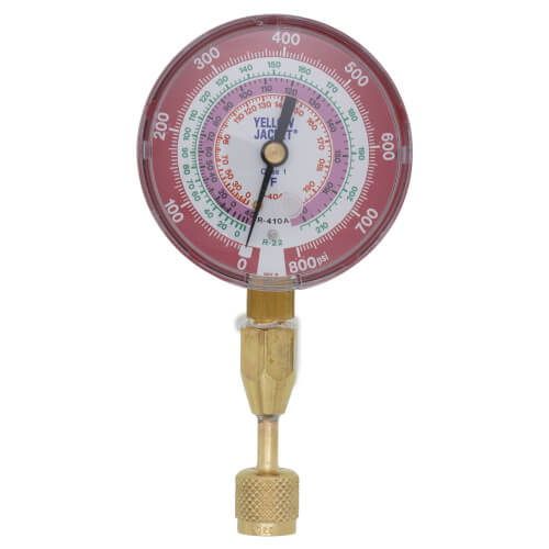 Red Pressure Refrigerant Gauge with 4812P Quick Coupler