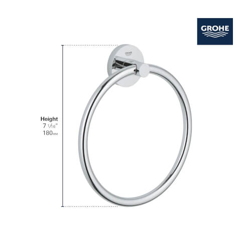 Essentials 8" Towel Ring (StarLight Chrome) 3 Essentials 8" Towel Ring (StarLight Chrome)