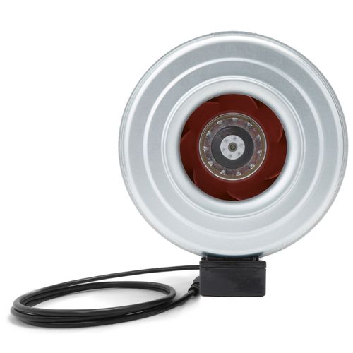 Model FGC 8XL, 8" Inline Centrifugal Fan w/ Cord, Metal Housing, 120V (507 CFM)