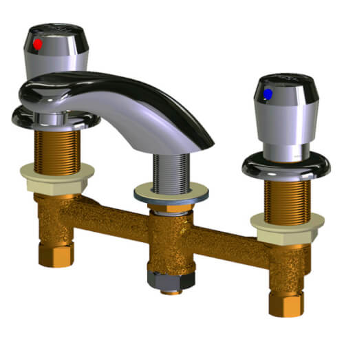 2.2 GPM 8" Deck-Mounted 2 Handle Metering Lav Faucet