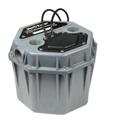 1/3 HP, Residential Drain Pump, Short Profile, 1-1/2" Vent, Inlet And Discharge, 1-1/2" Check Valve