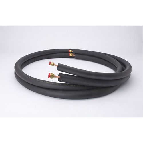1/4" LL x 3/8" SL Mini Split Refrigerant Line Set w/ Flare Nuts, 1" Black Insulation (25 Ft.)