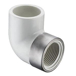 2" x 1-1/2" PVC Sch. 40 Spec. Reinforced 90Â° Elbow (Socket x FIPT)
