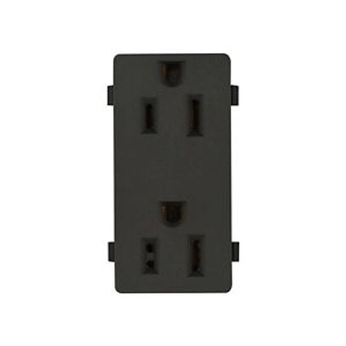Panel Mount/Snap-In Duplex Receptacle, #14-12 Awg 15A, Snap-In, Panel, 125V, Black, 4070-6BK-BU