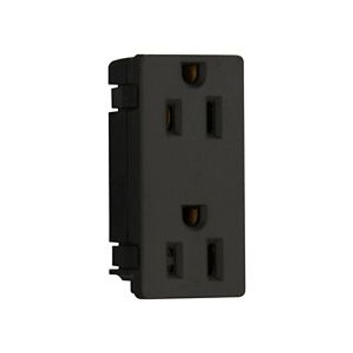 Panel Mount/Snap-In Duplex Receptacle, #14-12 Awg 15A, Snap-In, Panel, 125V, Black, 4070-6BK-BU
