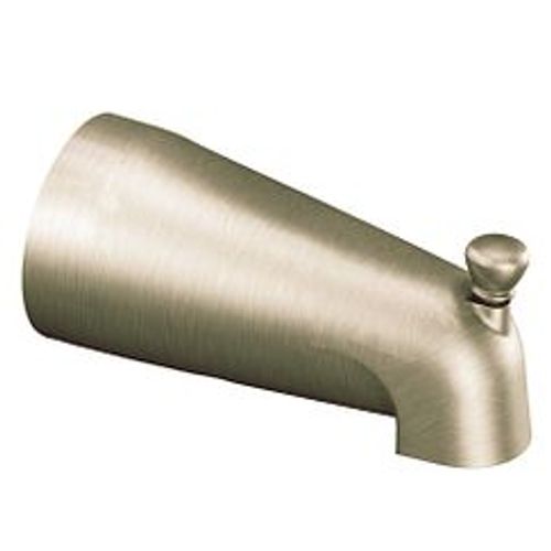 Brushed Nickel 5-1/2" Diverter Tub Spout, Slip-fit