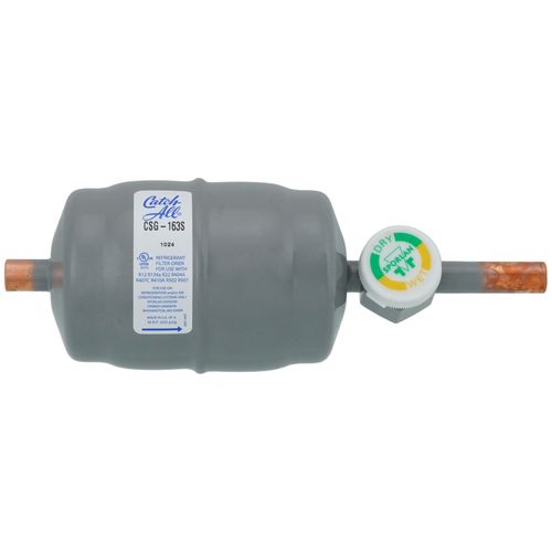 CSG-163-S 3/8" ODF Solder Liquid Line Filter Drier w/ Integrated Liquid & Moisture Indicating Sightglass (16 Cubic Inches)