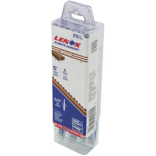 656R - 6" Bi-Metal Reciprocating Blade, 25-pack (Wood, Wood with Nails) 3 656R - 6" Bi-Metal Reciprocating Blade, 25-pack (Wood, Wood with Nails)