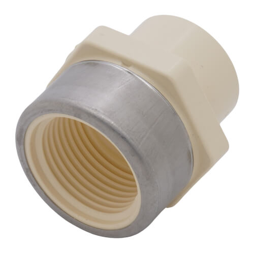 3/4" CTS CPVC Female Adapter w/ Reinforced SS Collar (Socket x FIPT)