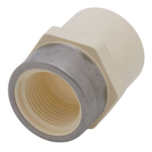 1" x 3/4" CTS CPVC Female Adapter w/ Stainless Steel Collar (Socket x FIPT)