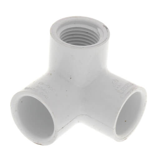 1/2" PVC Sch. 40 90° Elbow w/ Side Outlet (Socket x FIPT)