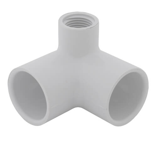 1" x 1/2" PVC Sch. 40 90° Elbow w/ Side Outlet (Socket x FIPT)