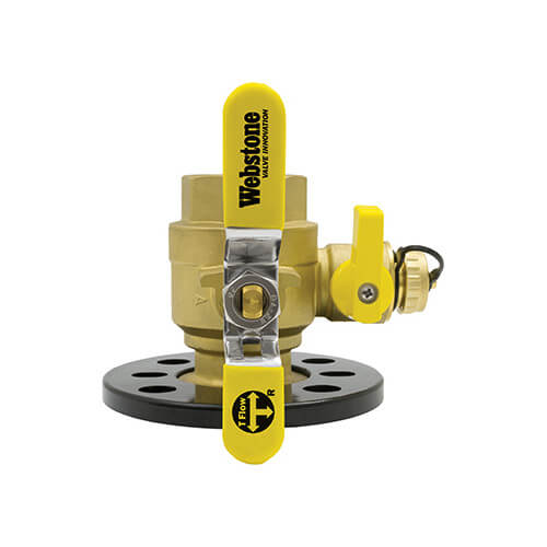 1-1/2" FIP Full Port Brass Uni-Flange Isolator Ball Valve w/ Detachable Rotating Flange and Drain