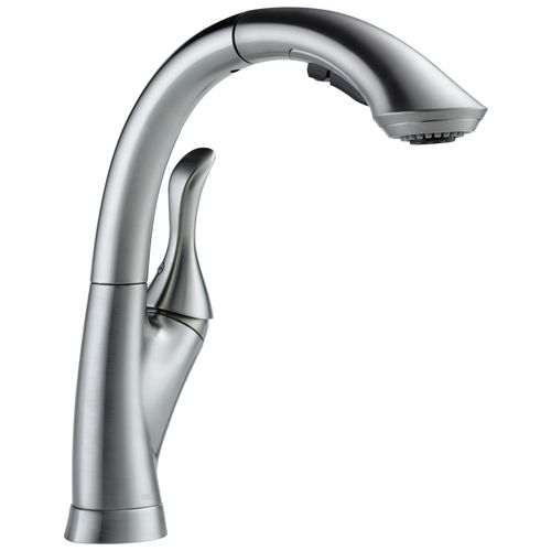 Linden Single Handle Pull-Out Kitchen Faucet (Arctic Stainless), 4153-AR-DST