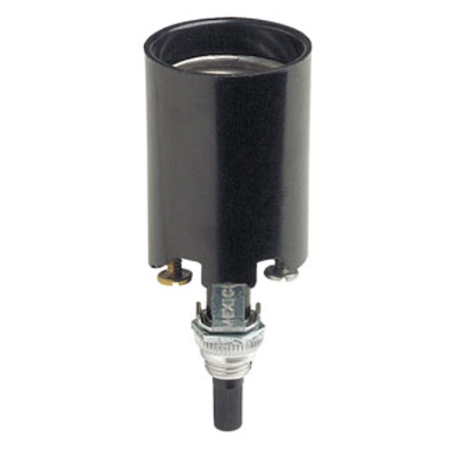 Incandescent Lampholder, Bottom Turn Knob Switch, Candle, Medium Base, 660w-250v, 2 43/64"es