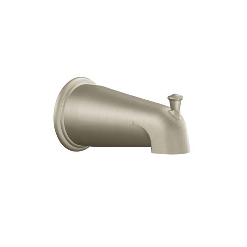 Capstone Brushed Nickel 5-1/2" Diverter Tub Spout, Slip Fit