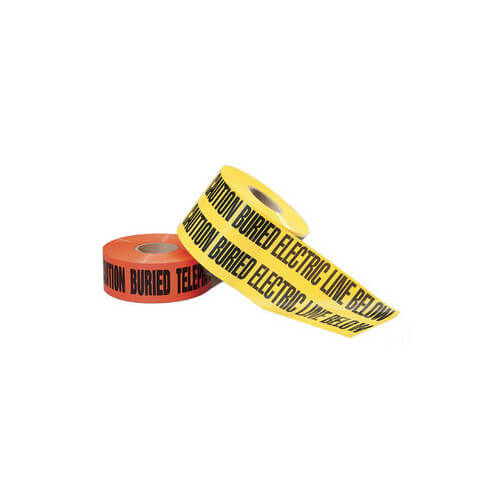 "Caution Buried Electric Line Below" Red Non-Detectable Underground Tape (6" x 1000 Ft)