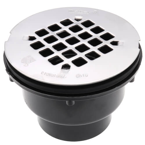 2" 2-Part ABS Solvent Weld Shower Drain with Stainless Steel Strainer