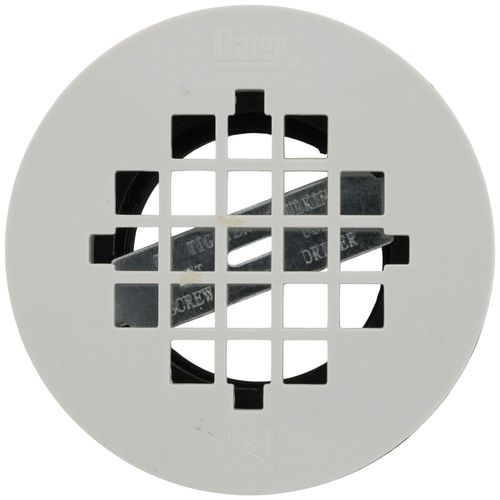 2" ABS No-Calk Shower Drain with a White Plastic Strainer