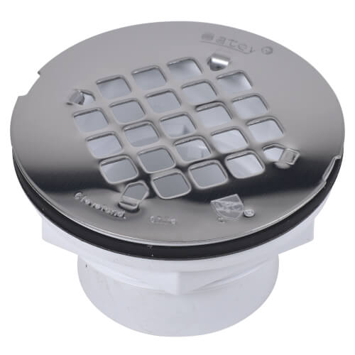 2" PVC Solvent Weld Shower Drain with Stainless Steel Strainer