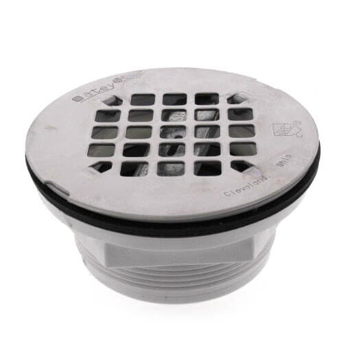 2" PVC No-Calk Shower Drain with Stainless Steel Strainer