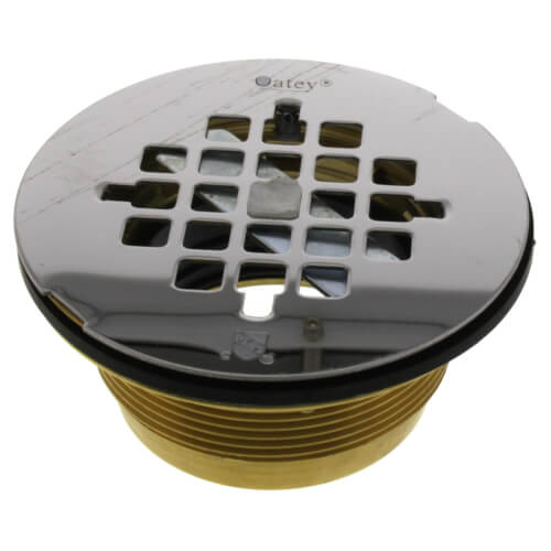 2" Brass No-Calk Shower Drain with Stainless Steel Strainer