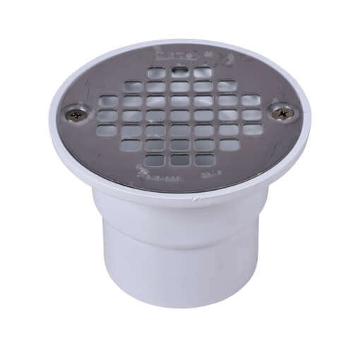 2" or 3" PVC Drain with Round Stainless Steel Screw-Tite Strainer