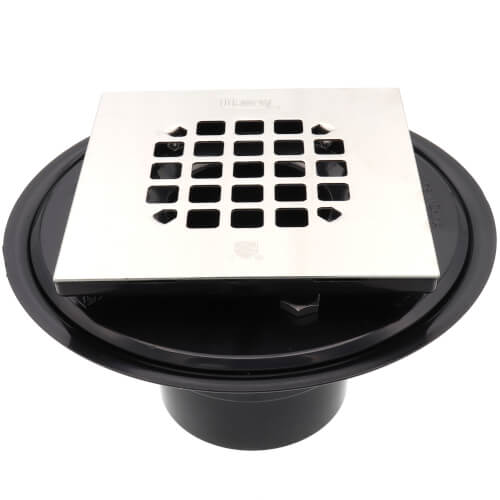 2" or 3" ABS Drain with Square Brushed Nickel Snap-Tite Strainer