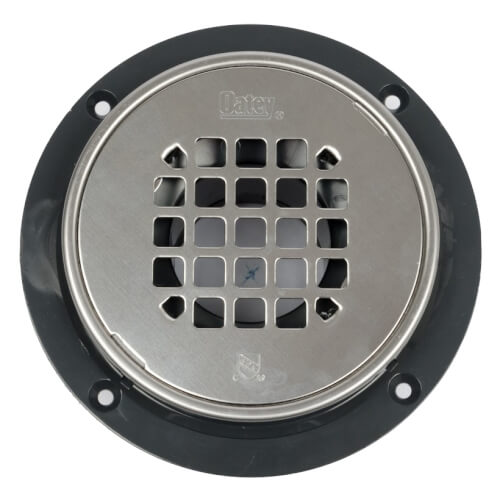 2" or 3" PVC Shower Drain with Round Snap-In Stainless Steel Strainer & Tile Ring 4 2" or 3" PVC Shower Drain with Round Snap-In Stainless Steel Strainer & Tile Ring