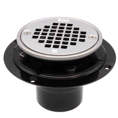 2" or 3" ABS Round Low Profile Drain Stainless Steel Screw-In Strainer with Ring and Plug