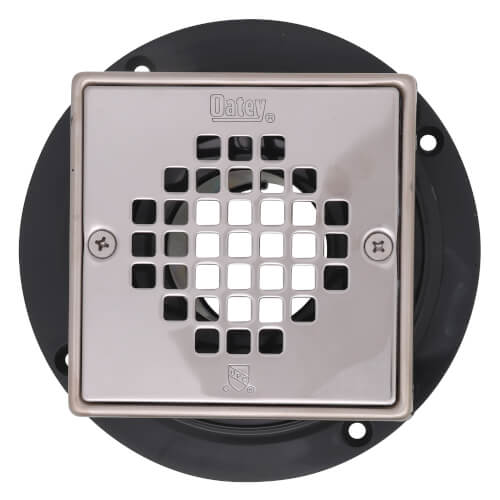 2" or 3" PVC Square Low Profile Drain Stainless Steel Screw-In Strainer with Ring and Plug