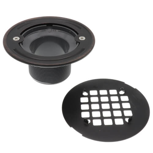 130 Series PVC Round Shower Pan Drain Snap-In Barrel (Oil-Rubbed Bronze)