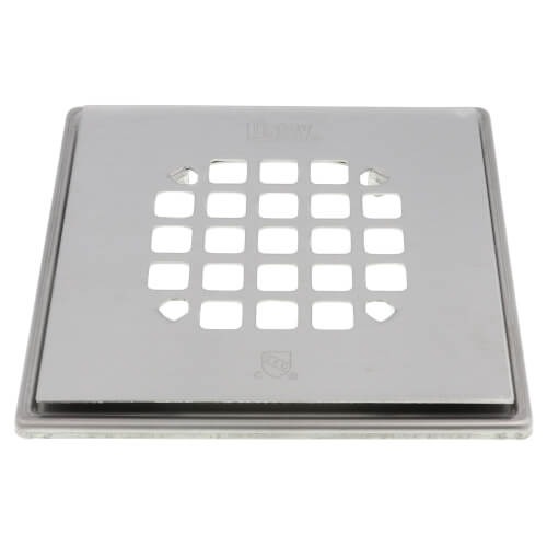 4.54" Square Snap-In Brushed Nickel Strainer w/ Tile Ring