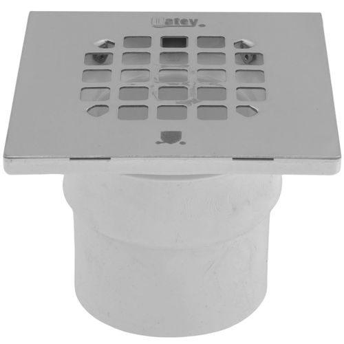 2" or 3" PVC Drain with Square Snap-Tite Stainless Steel Strainer
