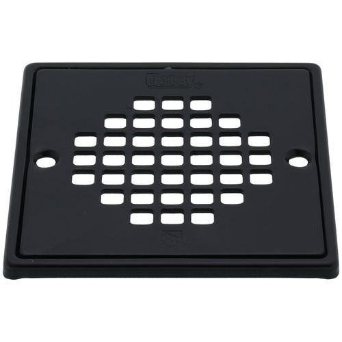 130 Series Square Shower Drain with Stainless Steel Strainer w/ Ring (Matte Black)