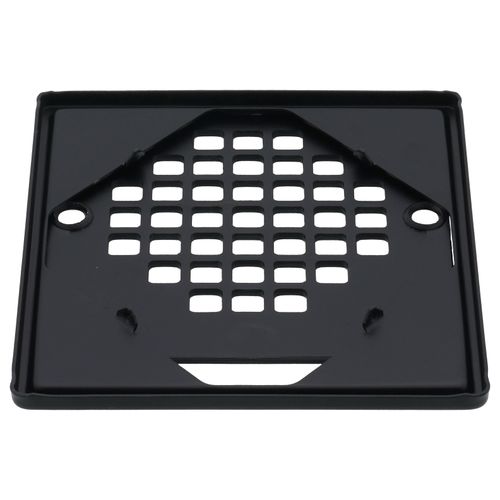 130 Series Square Shower Drain with Stainless Steel Strainer w/ Ring (Matte Black)