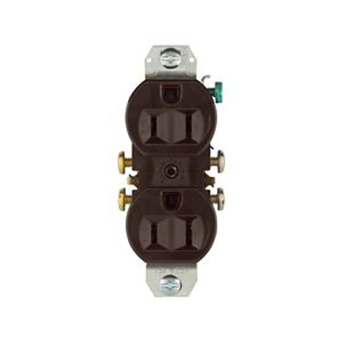 Residential Duplex Receptacle, #14-10 Awg 15A 125V, SideAnd Push, Brown, High-Impact Duplex, 4270B