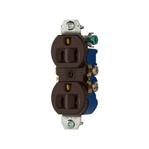 Residential Duplex Receptacle, #14-10 Awg 15A 125V, SideAnd Push, Brown, High-Impact Duplex, 4270B