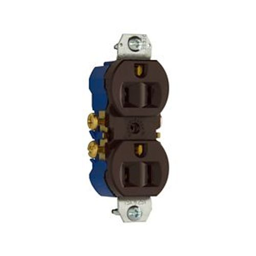 Residential Duplex Receptacle, #14-10 Awg 15A 125V, SideAnd Push, Brown, High-Impact Duplex, 4270B