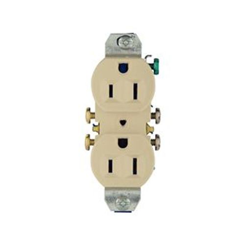 Residential Duplex Receptacle, #14-10 Awg 15A 125V, SideAnd Push, Ivory, High-Impact Duplex, 4270V