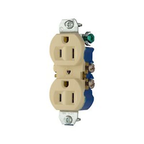 Residential Duplex Receptacle, #14-10 Awg 15A 125V, SideAnd Push, Ivory, High-Impact Duplex, 4270V