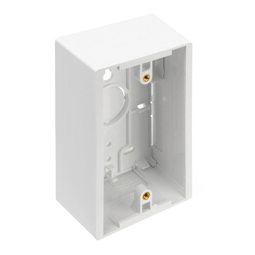 Surface-mount Back Box, Single-Gang, 1.89" Box Depth (White)